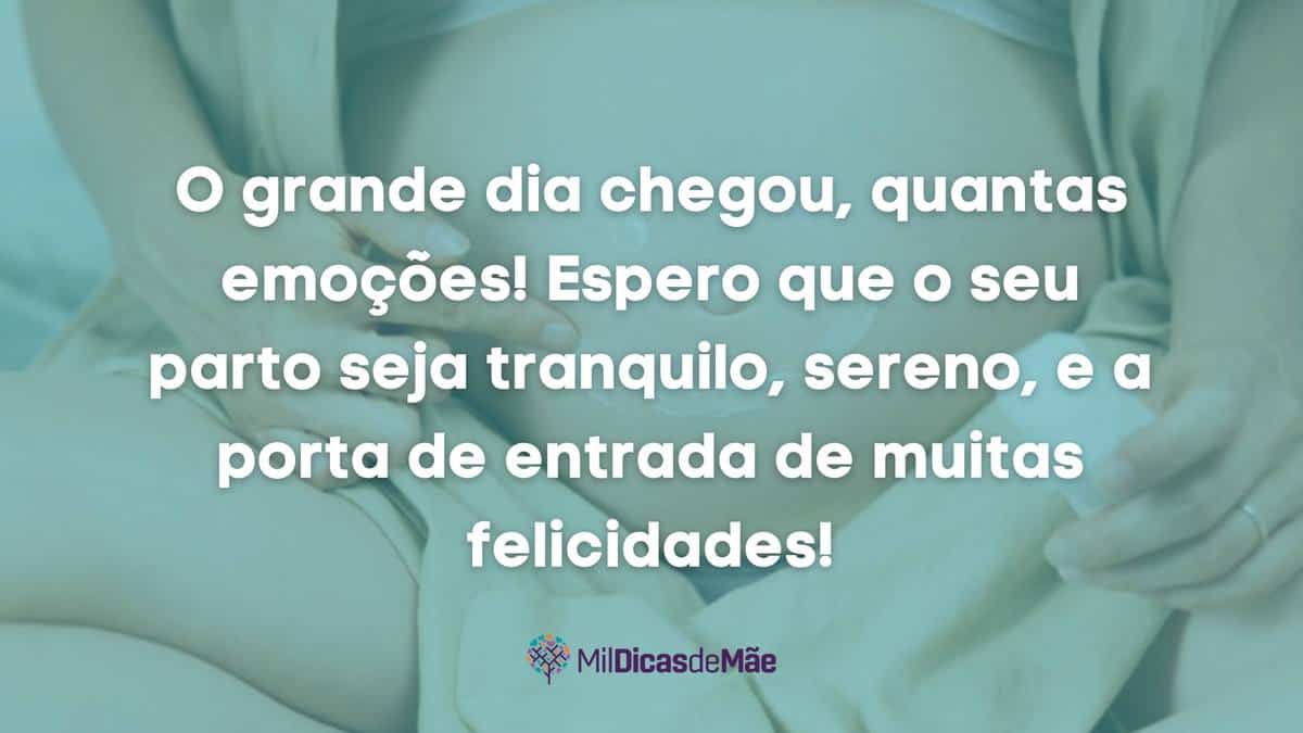 mensagem desejando um bom parto